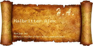 Halbritter Alex névjegykártya