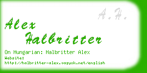alex halbritter business card